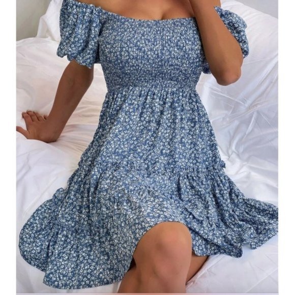 Off The Shoulder Floral Dress - Picture 1 of 5